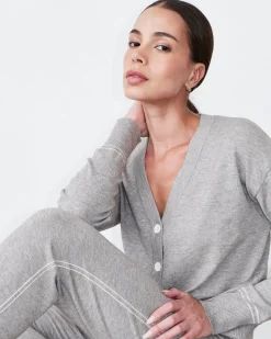 MONROW Lightknit Cardigan HEATHERGREY Online